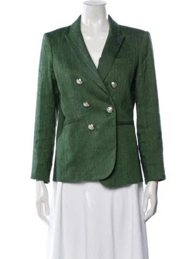 Pre-owned Veronica Beard Linen Blazer In Green