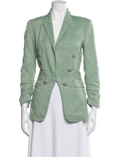 Pre-owned Veronica Beard Linen Blazer In Green