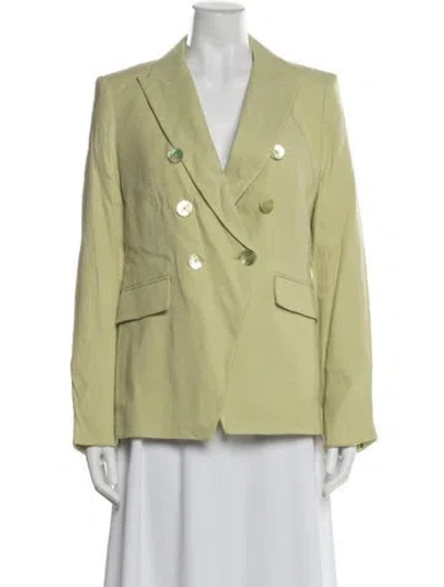 Pre-owned Veronica Beard Linen Blazer In Green