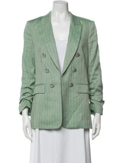 Pre-owned Veronica Beard Linen Blazer In Green