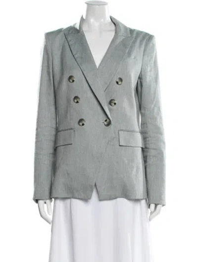 Pre-owned Veronica Beard Linen Blazer In Green