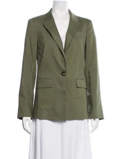 Pre-owned Veronica Beard Linen Blazer In Green