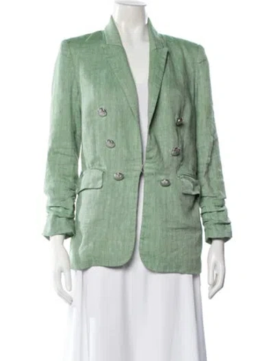 Pre-owned Veronica Beard Linen Blazer In Green