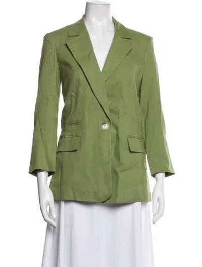 Pre-owned Veronica Beard Linen Blazer In Green