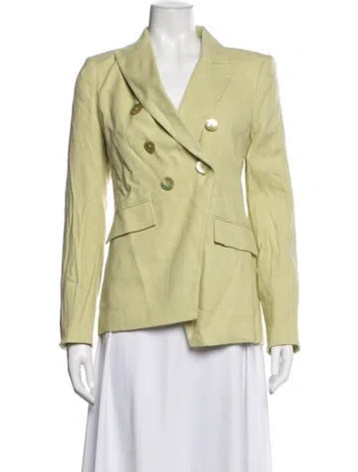 Pre-owned Veronica Beard Linen Blazer In Green