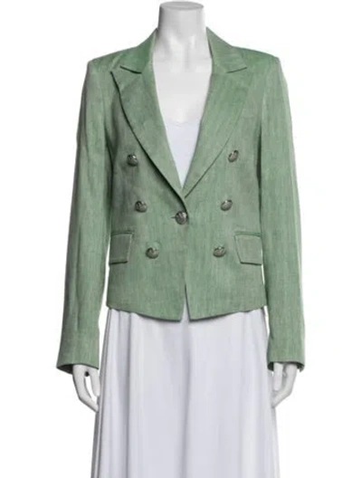Pre-owned Veronica Beard Linen Blazer In Green
