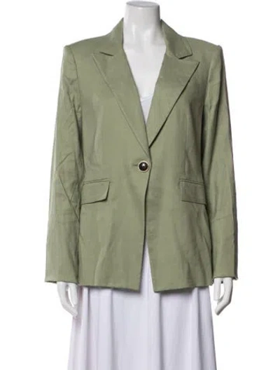 Pre-owned Veronica Beard Linen Blazer In Green