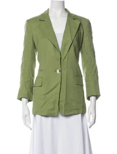 Pre-owned Veronica Beard Linen Blazer In Green