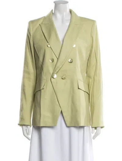 Pre-owned Veronica Beard Linen Blazer In Green
