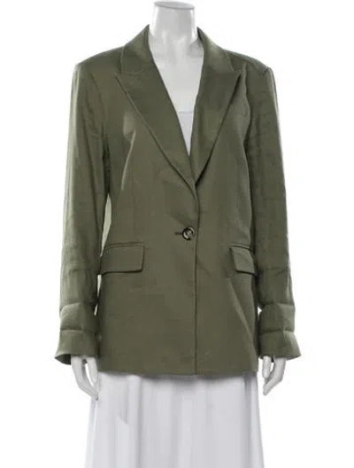 Pre-owned Veronica Beard Linen Blazer In Green