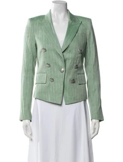 Pre-owned Veronica Beard Linen Blazer In Green