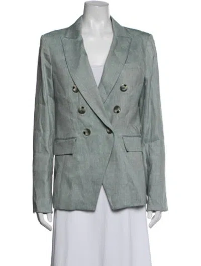 Pre-owned Veronica Beard Linen Blazer In Green