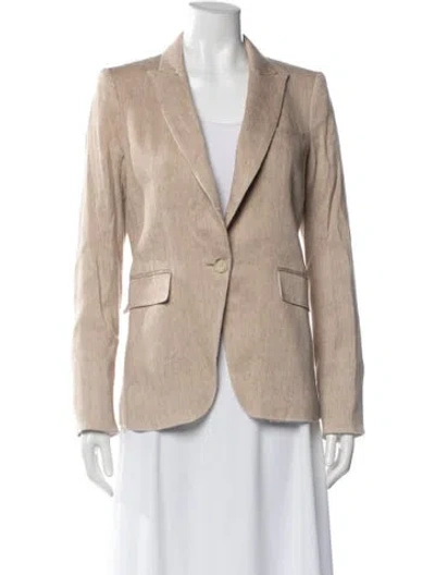 Pre-owned Veronica Beard Linen Blazer In Neutral