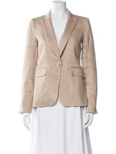 Pre-owned Veronica Beard Linen Blazer In Neutral