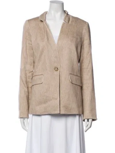 Pre-owned Veronica Beard Linen Blazer In Neutral