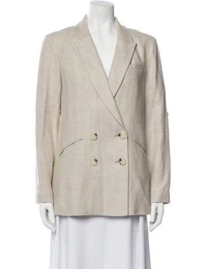 Pre-owned Veronica Beard Linen Blazer In Neutral