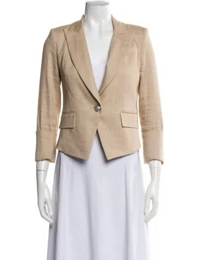 Pre-owned Veronica Beard Linen Blazer In Neutral