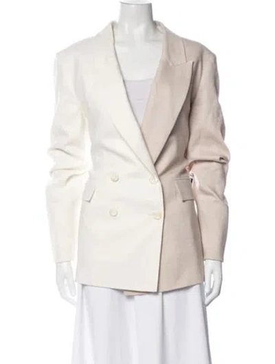 Pre-owned Veronica Beard Linen Blazer In Neutral