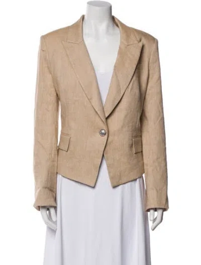 Pre-owned Veronica Beard Linen Blazer In Neutral