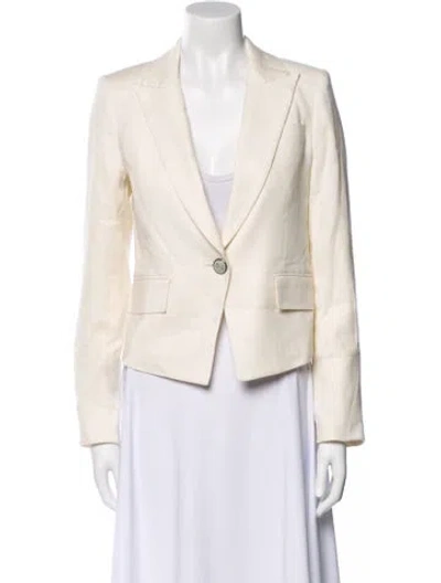 Pre-owned Veronica Beard Linen Blazer In Neutral