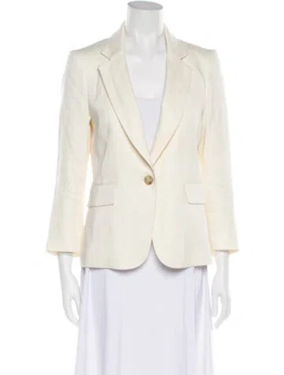 Pre-owned Veronica Beard Linen Blazer In Neutral