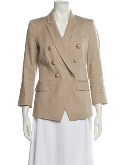 Pre-owned Veronica Beard Linen Blazer In Neutral