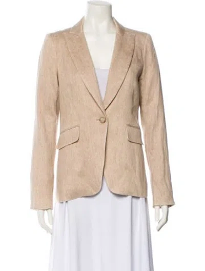 Pre-owned Veronica Beard Linen Blazer In Neutral
