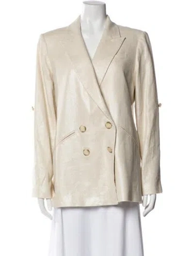 Pre-owned Veronica Beard Linen Blazer In Neutral