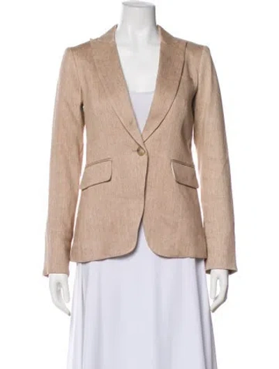 Pre-owned Veronica Beard Linen Blazer In Neutral