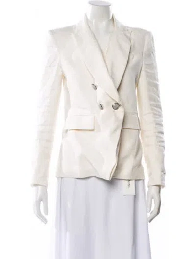Pre-owned Veronica Beard Linen Blazer In Neutral