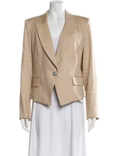 Pre-owned Veronica Beard Linen Blazer In Neutral