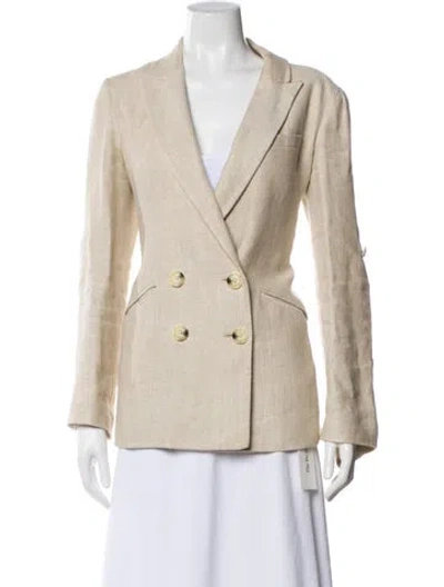 Pre-owned Veronica Beard Linen Blazer In Neutral