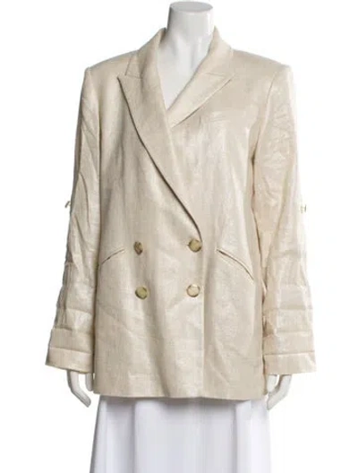 Pre-owned Veronica Beard Linen Blazer In Neutral