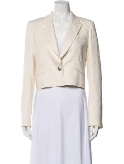 Pre-owned Veronica Beard Linen Blazer In Neutral
