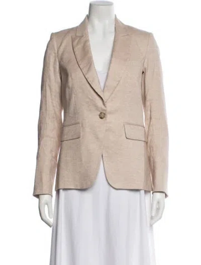 Pre-owned Veronica Beard Linen Blazer In Neutral