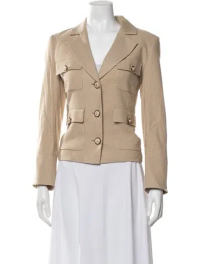 Pre-owned Veronica Beard Linen Blazer In Neutral
