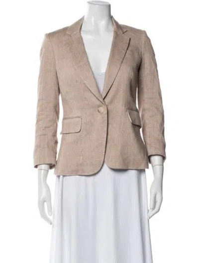 Pre-owned Veronica Beard Linen Blazer In Neutral