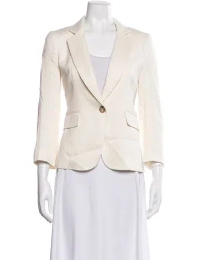 Pre-owned Veronica Beard Linen Blazer In Neutral