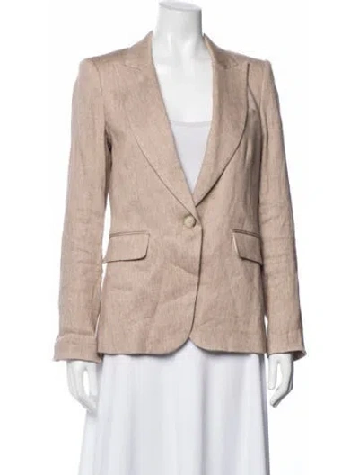 Pre-owned Veronica Beard Linen Blazer In Neutral
