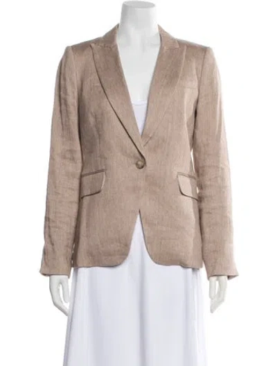 Pre-owned Veronica Beard Linen Blazer In Neutral