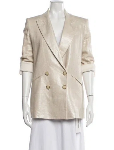 Pre-owned Veronica Beard Linen Blazer In Neutral