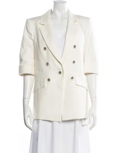 Pre-owned Veronica Beard Linen Blazer In Neutral