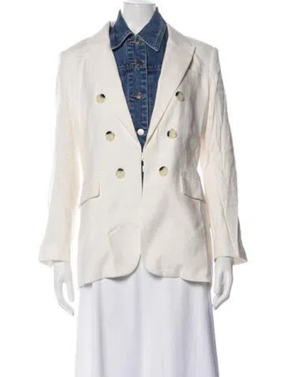 Pre-owned Veronica Beard Linen Blazer In Neutral