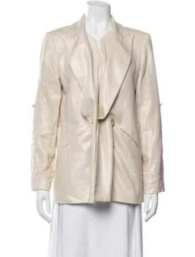 Pre-owned Veronica Beard Linen Blazer In Neutral