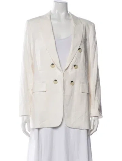 Pre-owned Veronica Beard Linen Blazer In Neutral