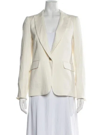 Pre-owned Veronica Beard Linen Blazer In Neutral