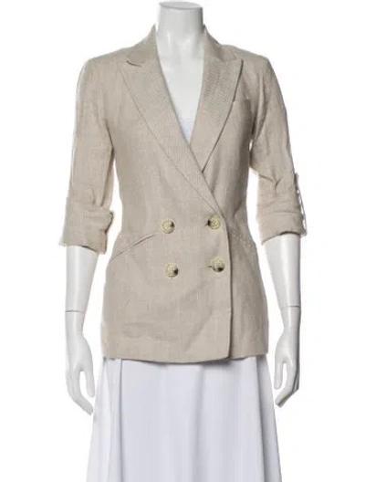 Pre-owned Veronica Beard Linen Blazer In Neutral