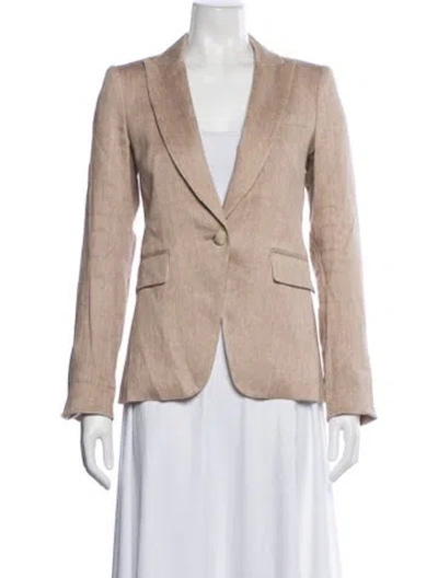 Pre-owned Veronica Beard Linen Blazer In Neutral