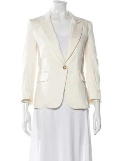 Pre-owned Veronica Beard Linen Blazer In Neutral