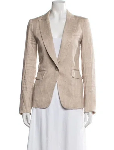 Pre-owned Veronica Beard Linen Blazer In Neutral